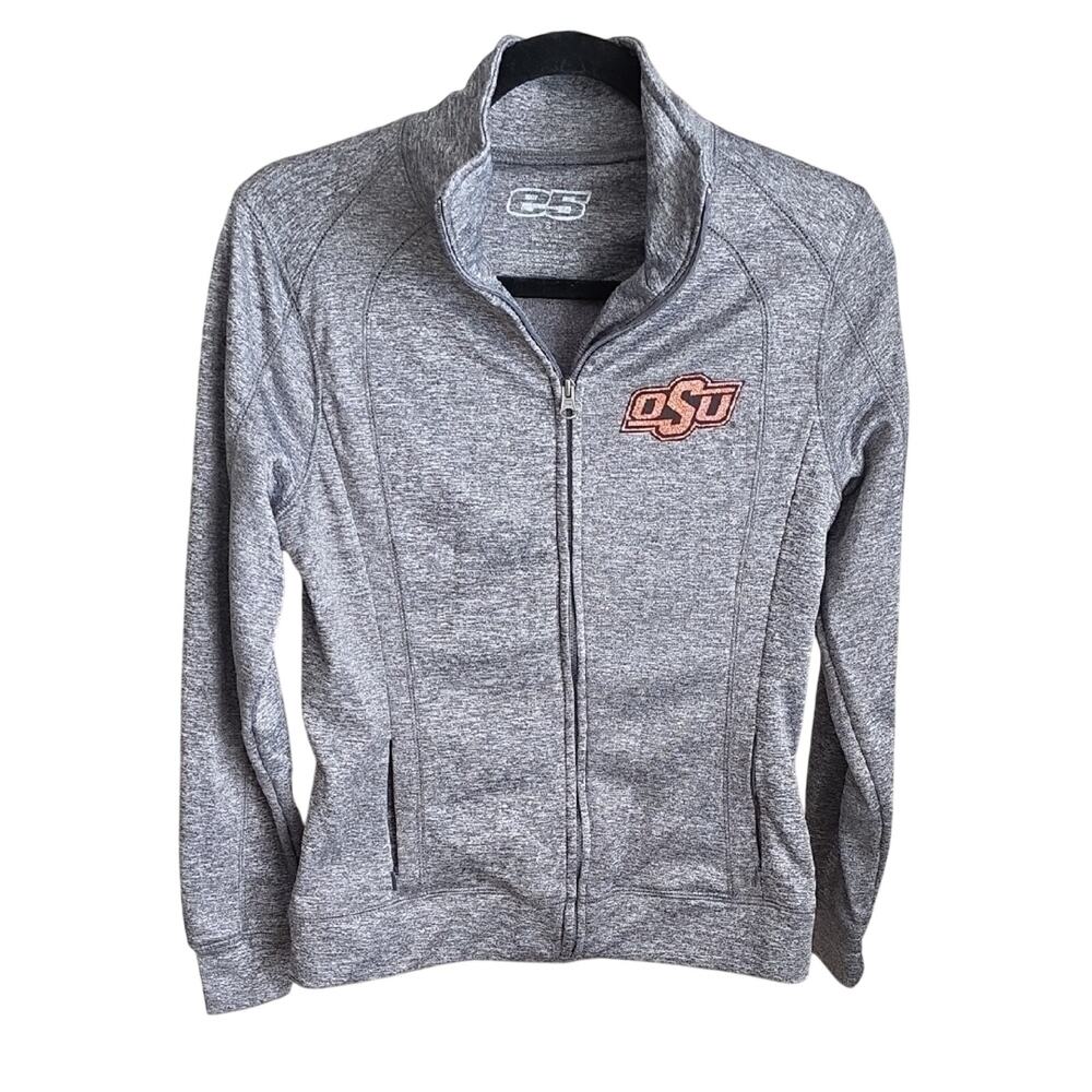 Oklahoma State University Heather Gray Zip-Up Jacket Womens Size Small